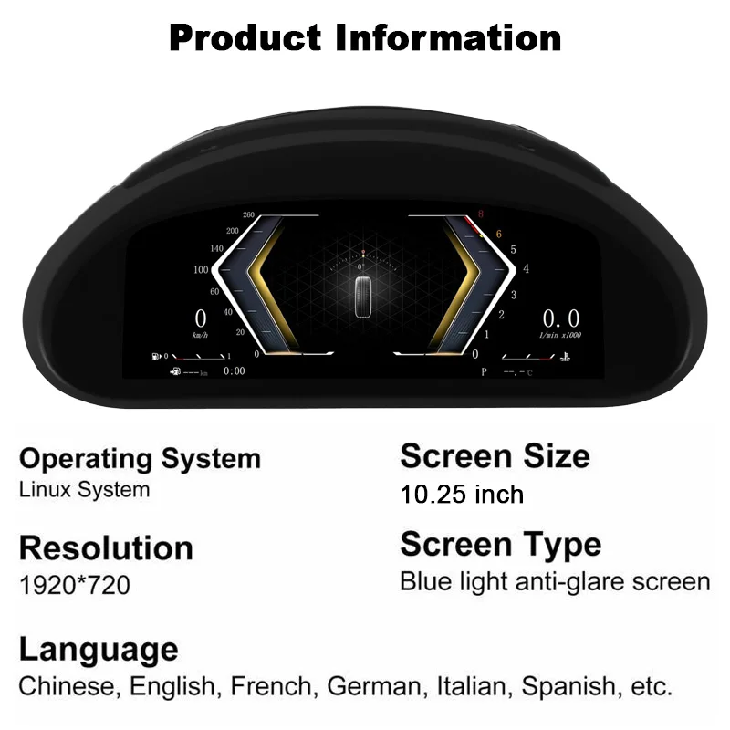 Digital instrument cluster For BMW E46 1999–2004 Wireless CarPlay Odometer,speed
