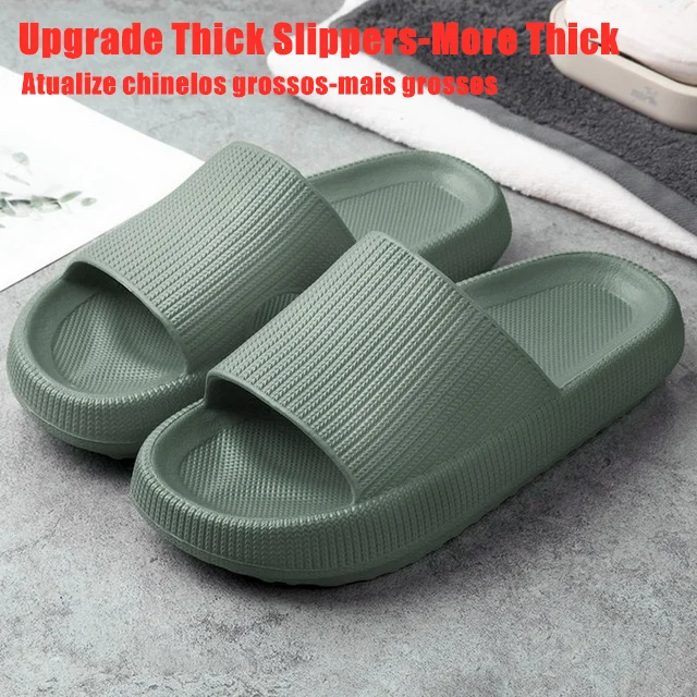 VIP Link Thick Platform Bathroom Home Slippers Upgrade Cloud Slippers Non-slip Flip Flops Woman Sandals Women Soft  EVA Indoor indoor footwear Indoor Slippers