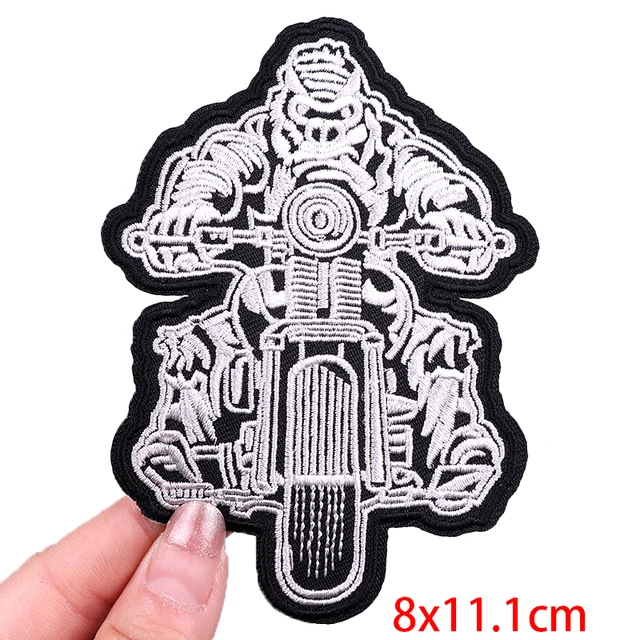 Punk/Skull Patch Motorcycle Biker Embroidered Patches For Clothing DIY Iron  on Patches For Clothes Sew On Patch Ironing Stickers - AliExpress