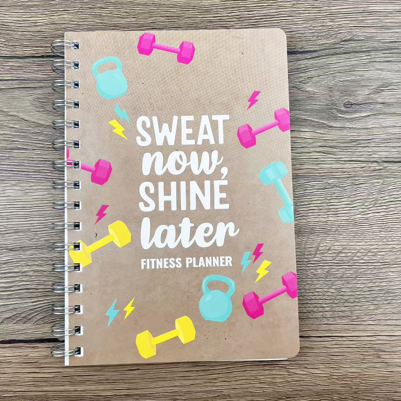 크래프트 커버 운동 플래너 ? 보너스 스티커 시트로 운동, 영양, 걸음 수, 칼로..