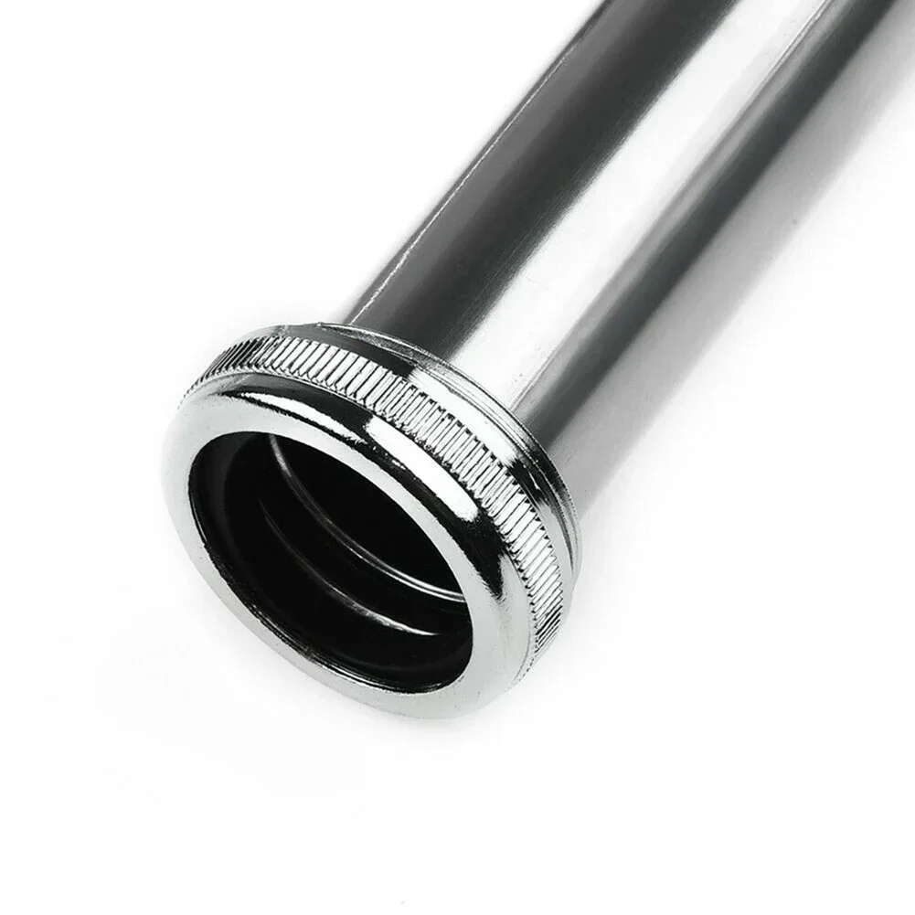 Stainless Steel Bathroom Sink Siphon Waste Drain Flexible Pipe Hose 80cm 1pcs Silver Kitchen Fixture
