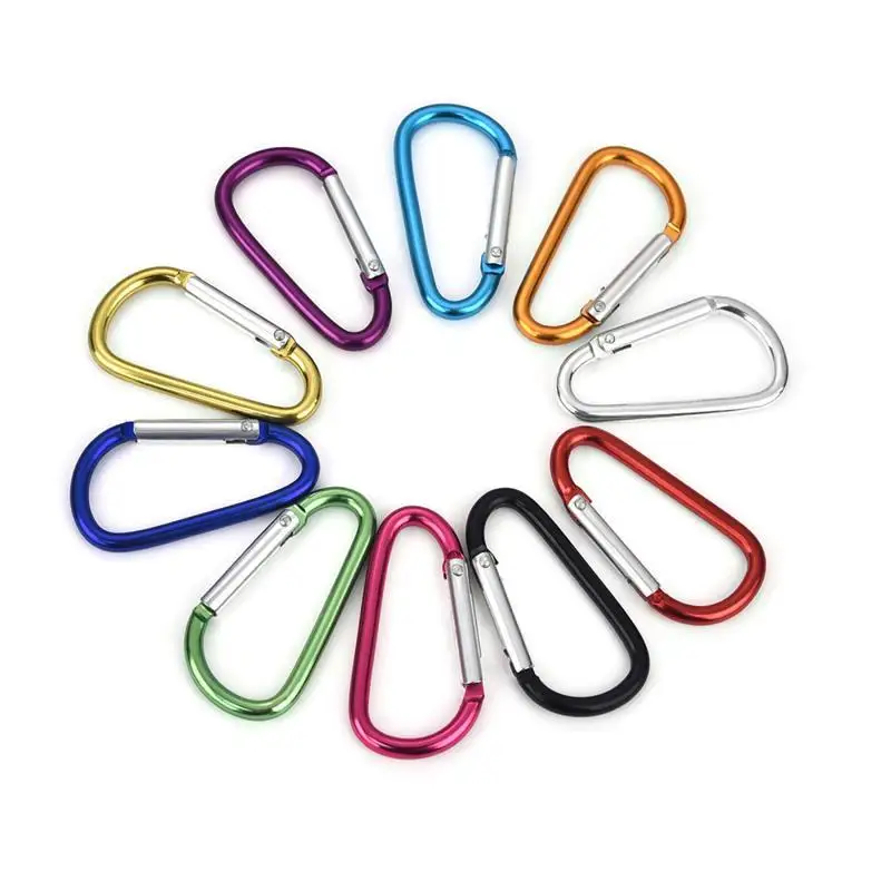10/20pcs 5 # Karabiner Schlüssel bund Aluminium D-Ring Schnalle mehrere Farben Karabiner Karabiner Haken Clip Schlüssel anhänger Camping Rucksack Schnalle – Detail 10