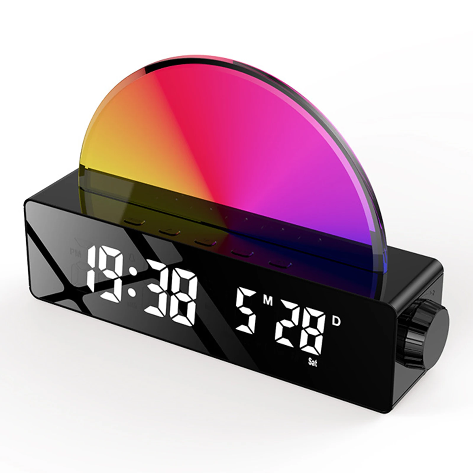 

Multifunctional Sunrise Wake-up Alarm Clock Simulated Sunrise Dynamic Atmosphere Light Breathing Light Sleep Aid Alarm Clock