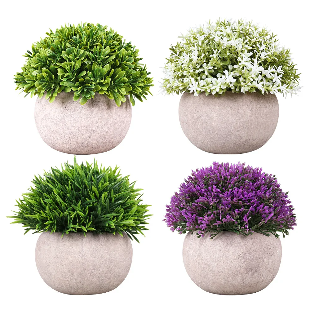 

Artificial Potted Plants,Home Decor Indoor Small Faux Plants Flowers,Artificial Plastic Flowers,Office Desk Outdoor Decoration