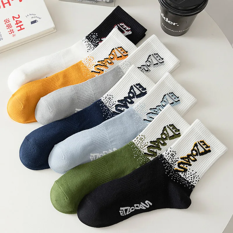 

10pairs/lots NEW Men's Fashion Socks Color Matching Harajuku Funny Comfortable Breathable StreetWear Autumn Winter Socks