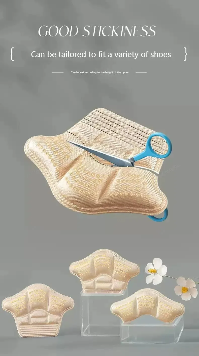 2 Stück weiche Fersen-Einlegesohlen, Pads zur Schmerzlinderung, größenverstellbare Anti-Verschleiß-Einlagen für Turnschuhe, Müßiggänger und High Heels – Detail 7