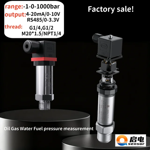 เซ็นเซอร์วัดแรงดันขนาดเล็ก G1/4' 0.1บาร์/0.2บาร์/0.3บาร์ 0-10โวลต์ 100บาร์ น้ำมัน น้ำ แก๊ส 10บาร์ 200บาร์ 600บาร์ ตัวส่งสัญญาณแรงดัน RS485 1