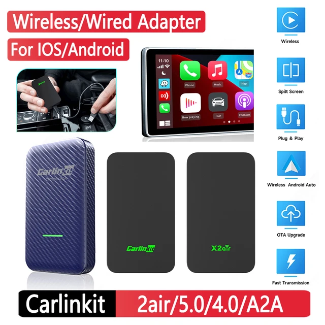 10-1pcs Carlinkit 5.0 CarPlay Android Auto Wireless Adapter  Bluetooth-compatible CarPlay IOS AI Box for Car Multimedia Player -  AliExpress