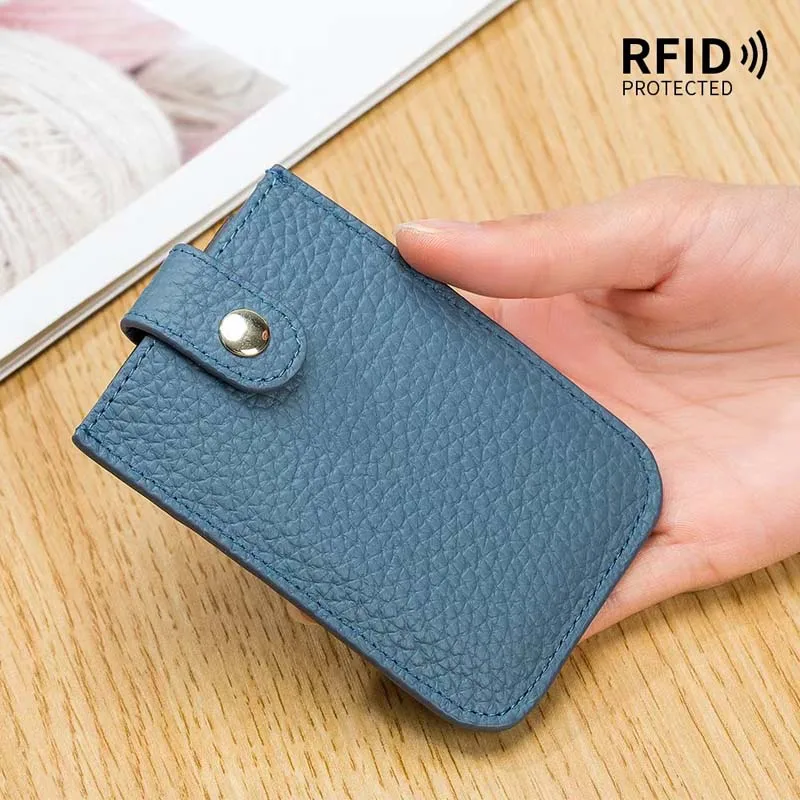 여성용 가죽 신용 ID 카드 지갑, RFID 카드 홀더, 심플 패션 미니 지갑, 동전 가방, 2024 신제품