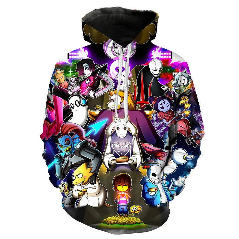 남녀공용 멋진 게임 언더테일 3D 프린트 후디, 긴팔 풀오버 스웻셔츠, 패션 후드 코트, 어린이 의류, 스트리트웨어