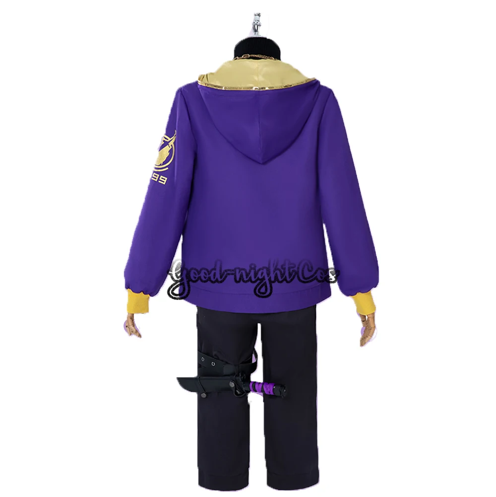 Perruque de Costume de Cosplay Yutuber VTuber Shoto Shxtou, perruque de Costume NIJISANJI EN Idol, jeu de rôle, veste violette, Costume d'uniforme de carnaval d'halloween