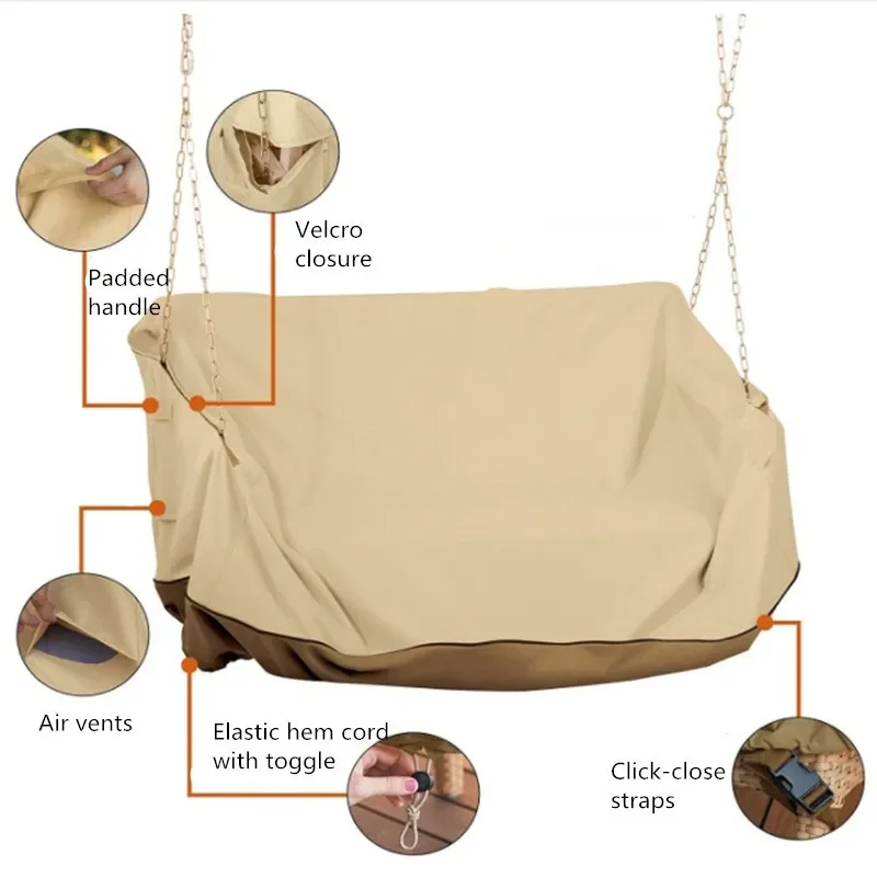 Outdoor Hanging Swing Chair Cover Yard Home Use Sun Protection UV Protection Open Air Hanging Swing Cover