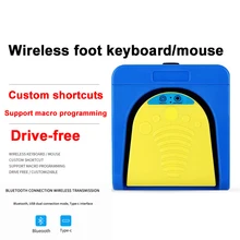 

Wireless Bluetooth-compatible Foot Pedal Switch USB Type-C Controller User-defined Keyboard Mouse Key for PC Computer Smartphone