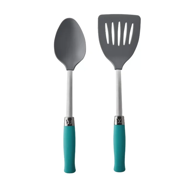 Prairie Signature 14-Piece Cast Aluminum Cookware Set, Teal Speckle