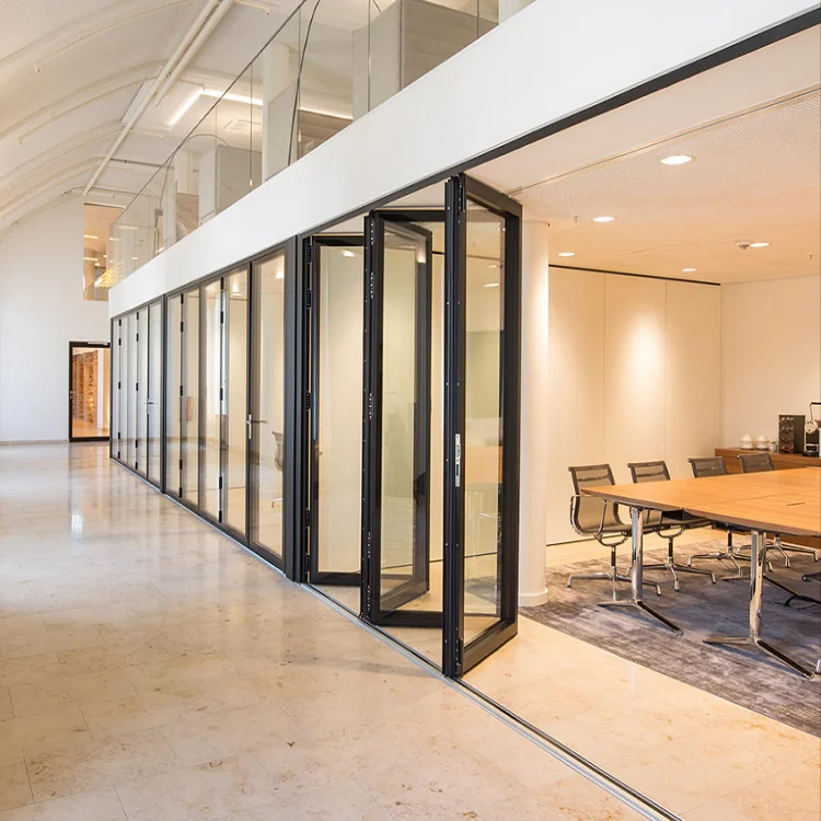 DN Bifold Door Home Interior Accordion Doors Double-glazed Glass Sliding Folding Door Thermal Insulation Aluminum Profile