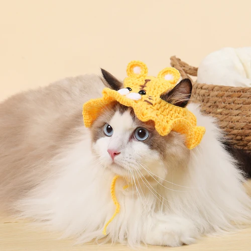 신축성 있는 고양이 모자, 귀여운 세련된 애완동물 모자, 강아지 새끼 고양이 니트 모자, 파티 사진 촬영 소품 장식, 고양이 액세서리, 가을 겨울 3