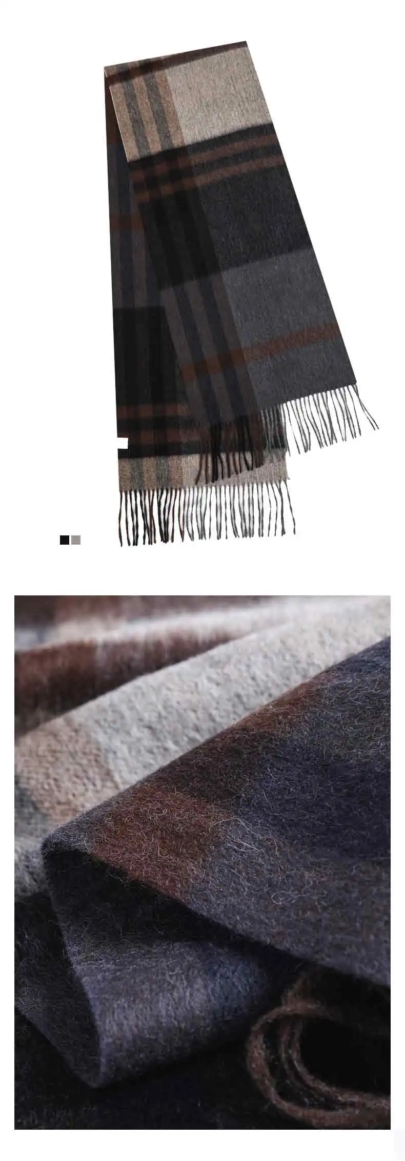 2025 Winter Männer Plaid Schal Wolle Kaschmir Schals für Frauen Echarpe Foulard Femme lange Wolle Pashmina Schal Schals Business Schal – Detail 8