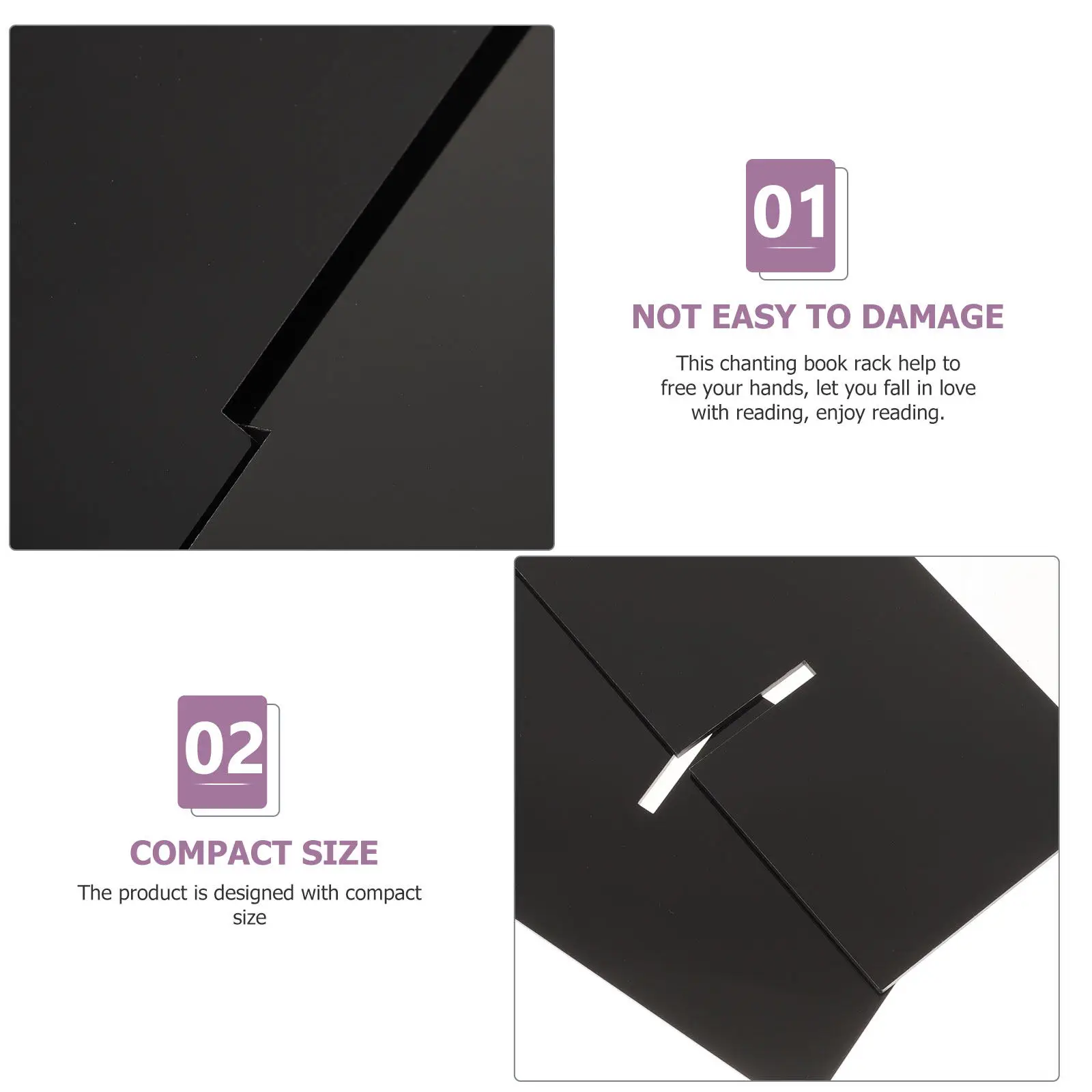 분리 가능한 아크릴 독서대 - 책, 악보, 성경, 성가, 사원, 학교, 사무실, 가정용 - 우아한 책꽂이 독서대