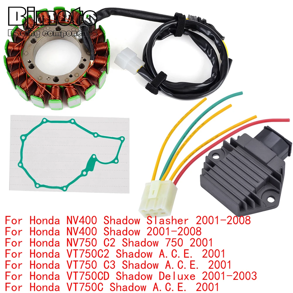 혼다 NV400 NV750 VT750 C C2 C3 CD 섀도우 슬래셔 A.C.E. 디럭스 가스켓 엔진 고정자 코일, 전압 조정기 정류기