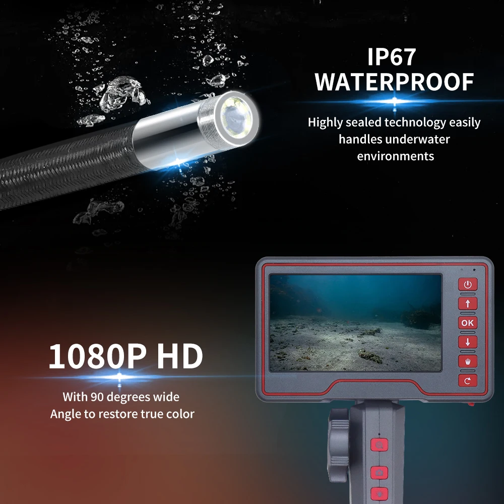 WDLUCKY 3.9mm 5inches Rotatable 360Degree Endoscope Mini Camera Borescope Waterproof IP67 6 LED Car Inspection Camera 2