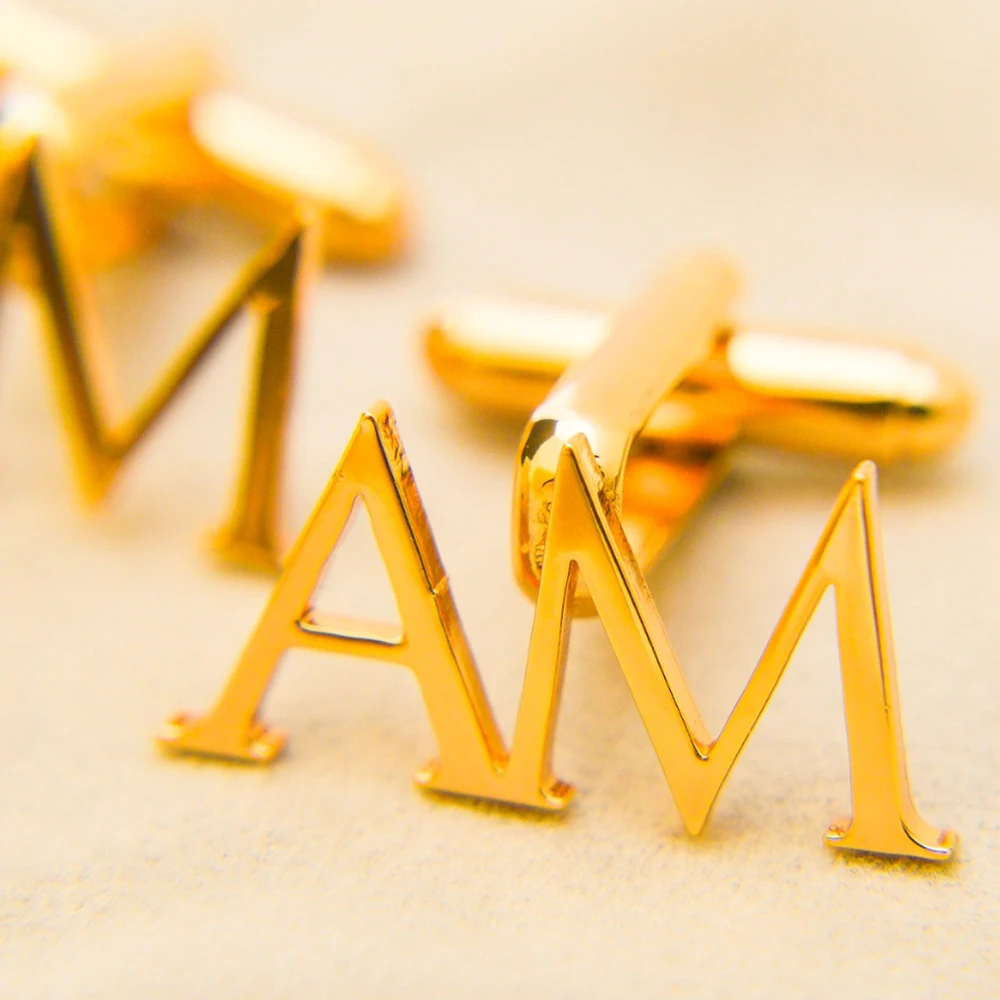 

Customized Stainless Steel Material Letter Cufflinks, 2-Letter Combination Cufflinks, Suitable for Men's Clothing, Groom's