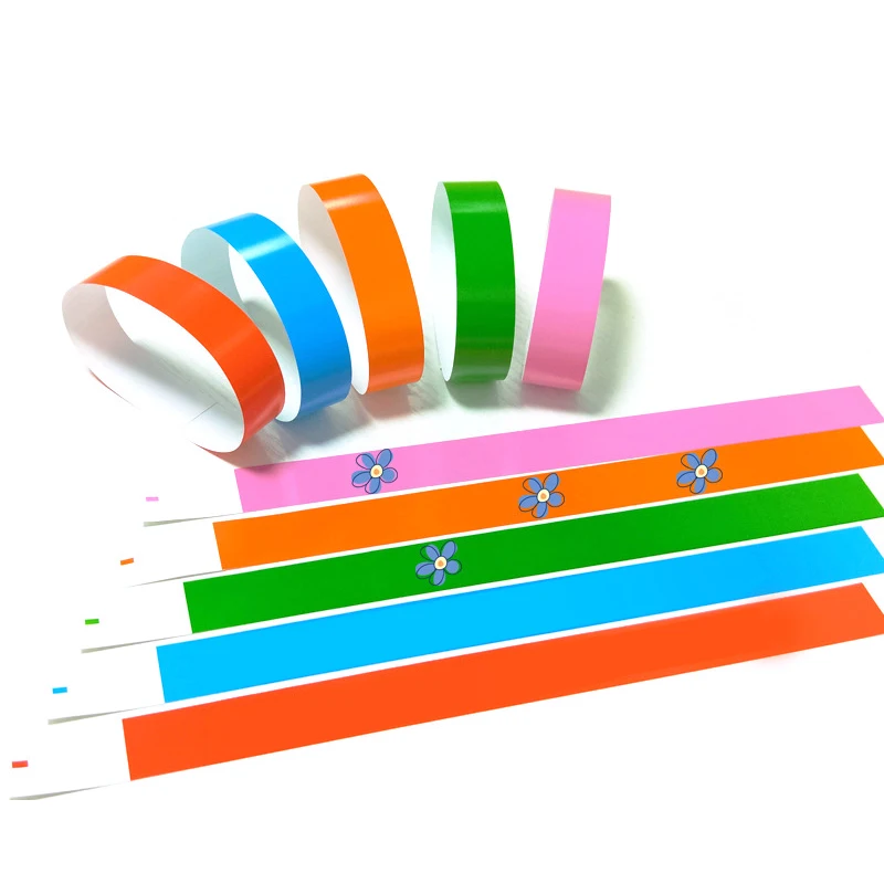 100pcs Party Paper Bracelet Synthetic Plastic Wristbands Sticky Wristband Print Pattern Card paper wristbands