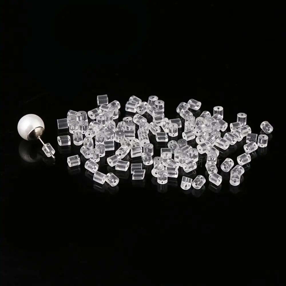  Silicone Earring Backs for Studs, 100PCS Soft Clear