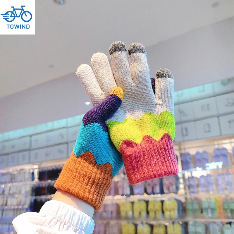 

New Winter Gloves Unisex Touchscreen Thermal Warm Full Finger Knitted Gloves For Cycling Bicycle Bike Ski Outdoor Camping Hiking
