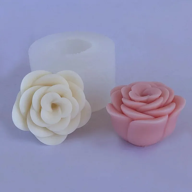 Silicone Candle Mold Rose Flower 3D Peony Soap Chocolate Cake Baking Molds