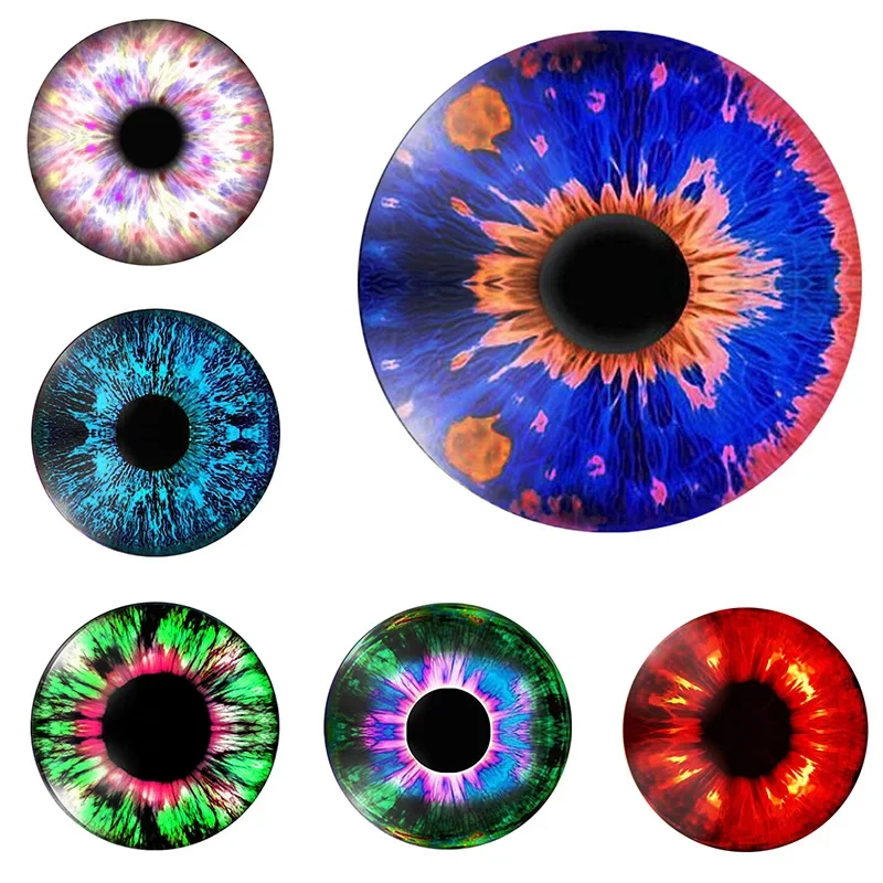 

Круглые узоры в виде кошачьих глаз Дракона, круглые стеклянные кабошоны для фото, 10 шт., 8 мм/10 мм 1 2 мм/18 мм/20 мм/25 мм, демонстрационная фурнитура с плоской задней стороной