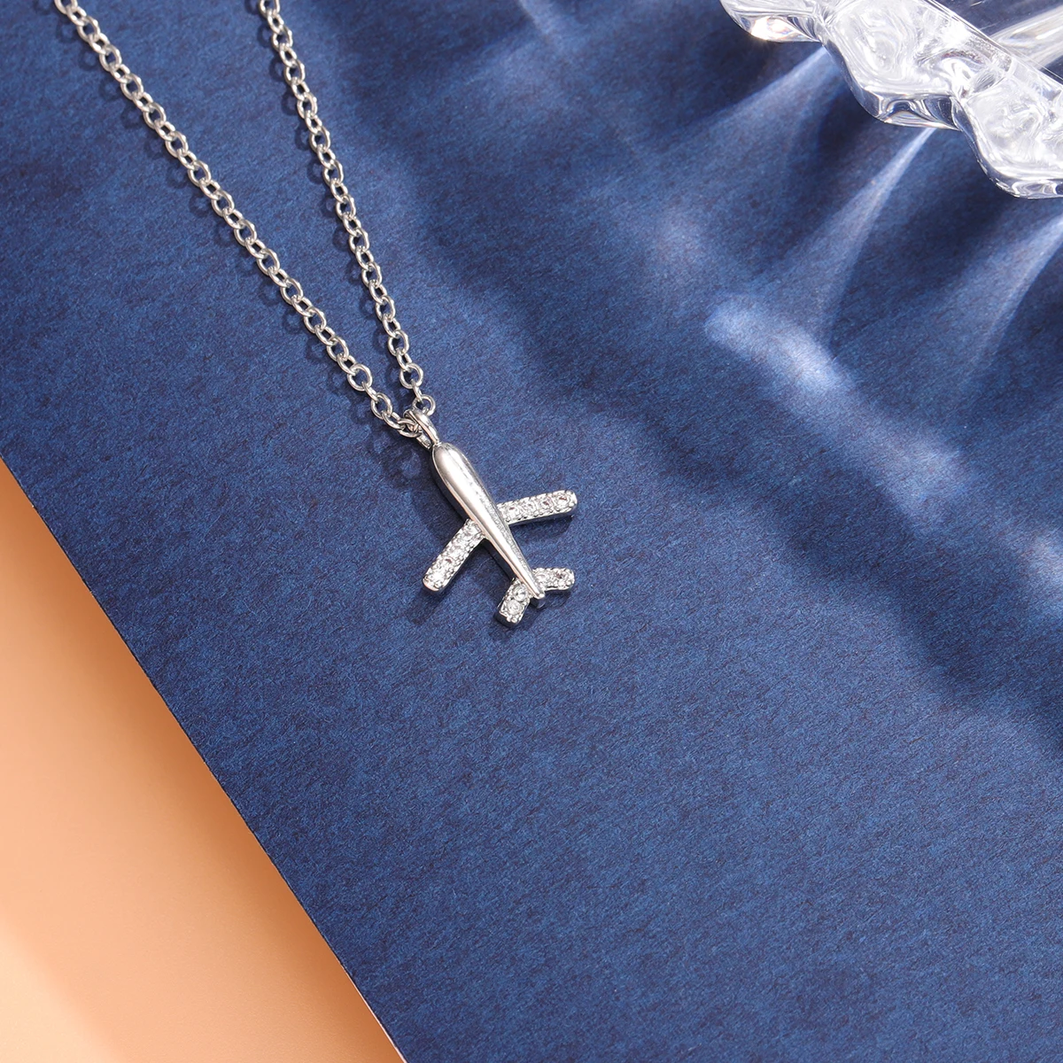 Airplane 925 Sterling Silver Plane Clavicle Chain Necklaces silver necklace silver necklace charms