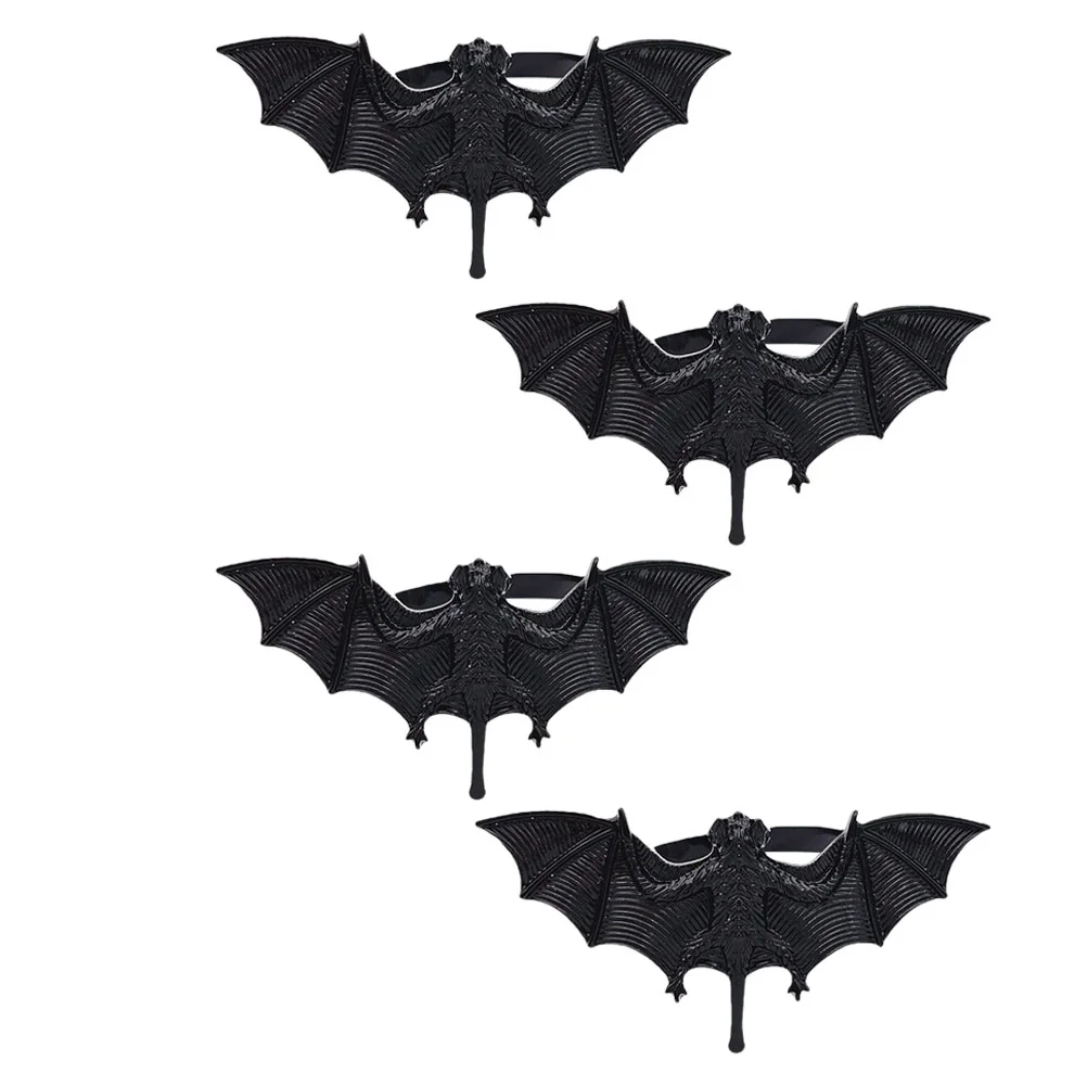 4 pcs Bat Shaped Napkin Buckles Party Holders (Black) |