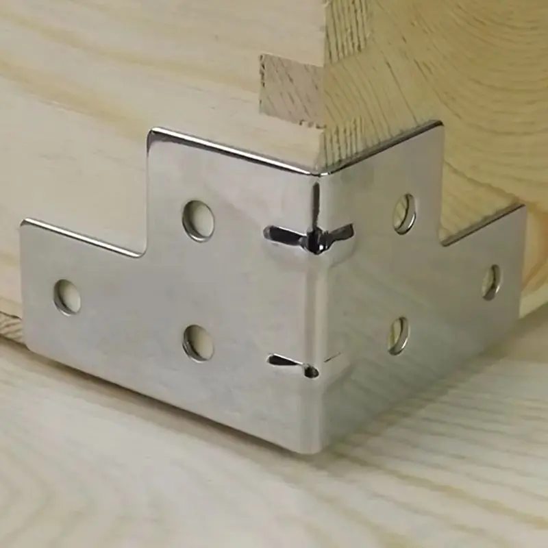 木製収納ボックス 金属コーナーガード付き