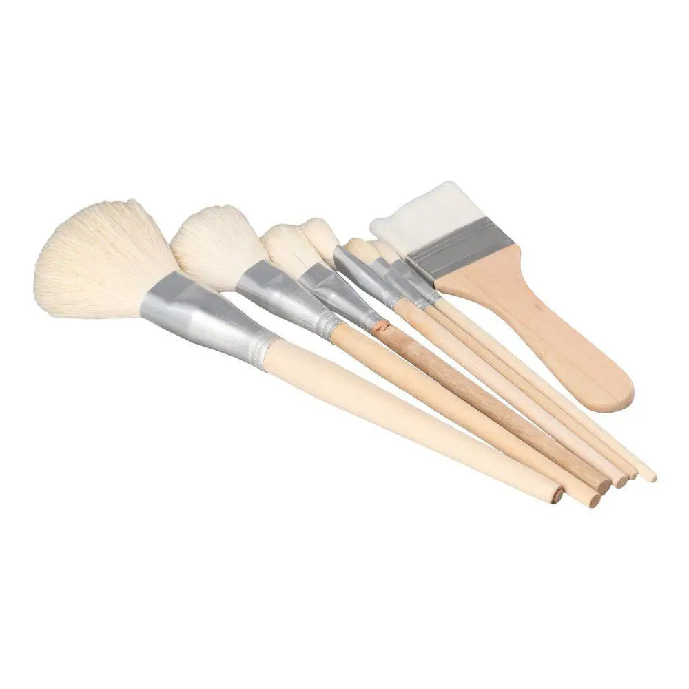 Mopppinsel aus Ziegenhaar, Holzfarbe, 7-teilig, vielseitiger Mischpinsel, multifunktionaler Mischpinsel aus Ziegenhaar für Ölgemälde – Detail 5