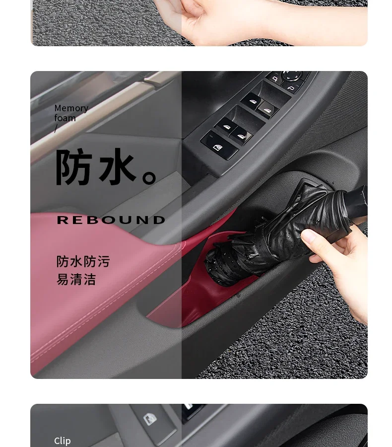 For BMW Series 5 G60 I5 2024 TPE Front Door Storage Box Car Inner Door Organizer Tray Water Cup Holder Auto Interior Accessories detail image 9