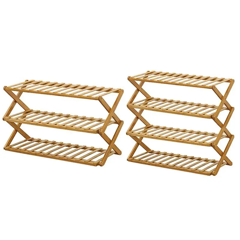 

Bamboo Shoe Rack Multi-tier Outdoor Shoe Rack For Porch Installation-Free Shoe Rack Multifunctional Freestanding Shoe Rack For