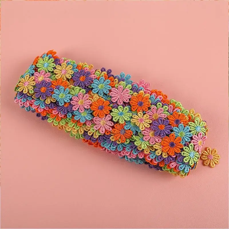 15 Yards Color for Sun Flower Decorating Lace Embroidered Trim Ribbon Appl
