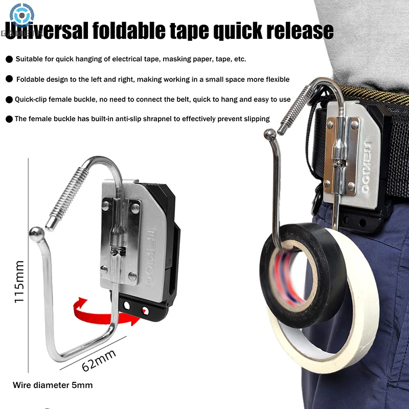 1Pc Electrician Specific Hanging Buckle Universal Waist Insulation Tape Folding Hanging Buckle Tool Hook Electric Tools Parts