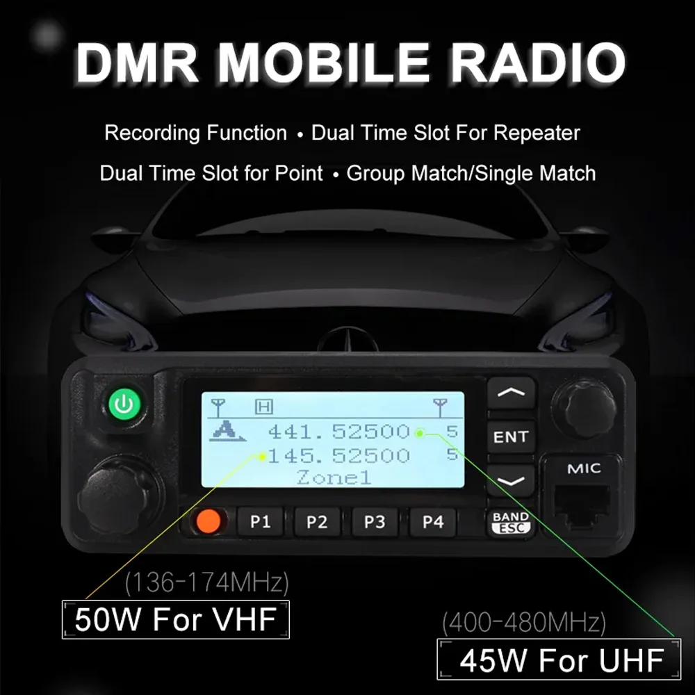 TYT MD-9600 GPS AES256  DMR Digital/Analog Dual Band Mobile Radio 50/45/25W  DMR Mobile Transceiver DMR Mobile Walkie Talkie 2