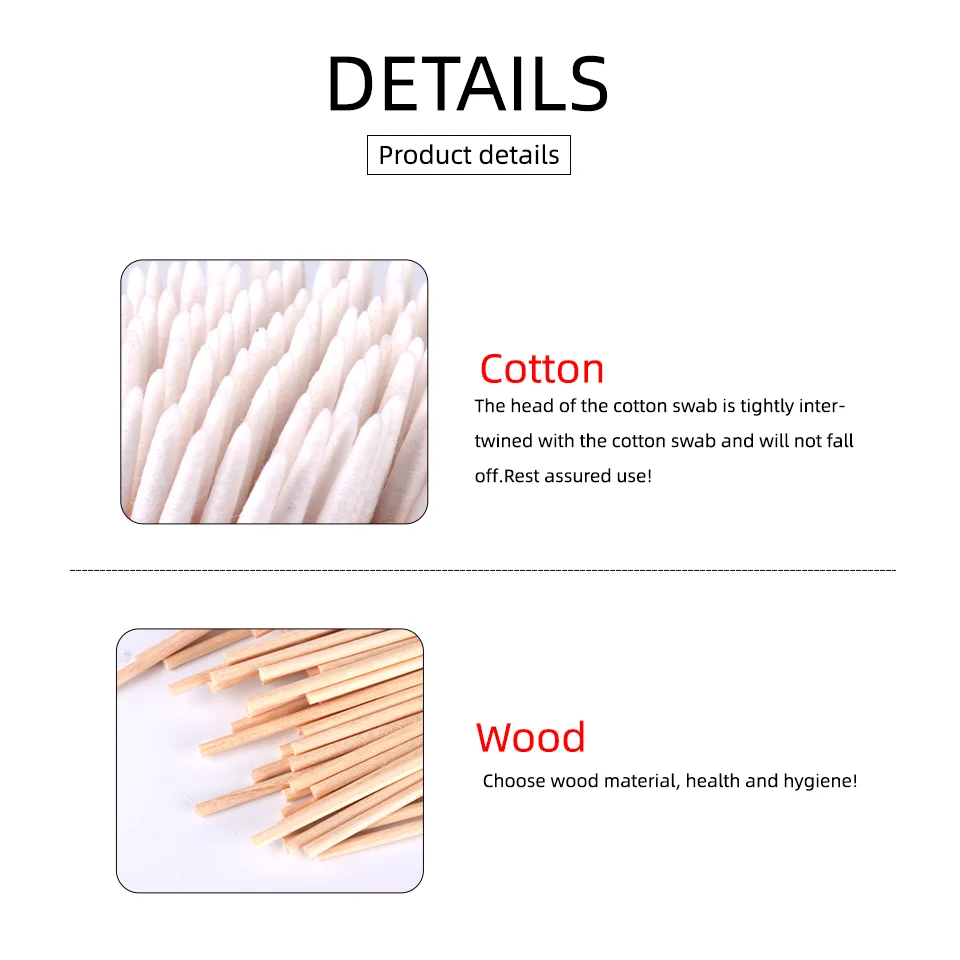 Makeup Tool Wood Cotton Swab 100/200/500pcs Disposable Mini Cotton Swabs Cleaning Wood Sticks For Eyelash Eyeliner Lip Tattoo Use Mascara Wand