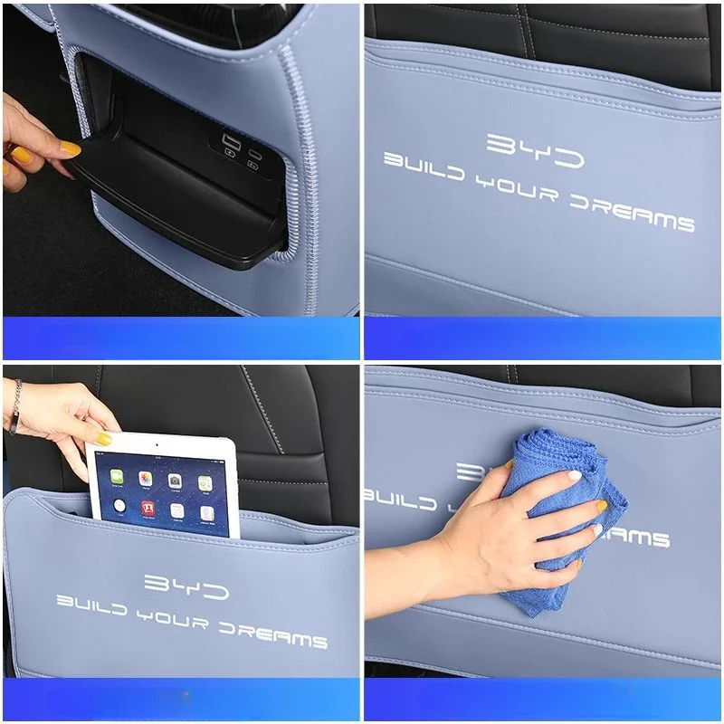 Car Seat Protector for BYD Seal DMI EV PU Leather Anti Kick Mat Pad Anti-kick Protector Mats Seat Back Protector Accessories