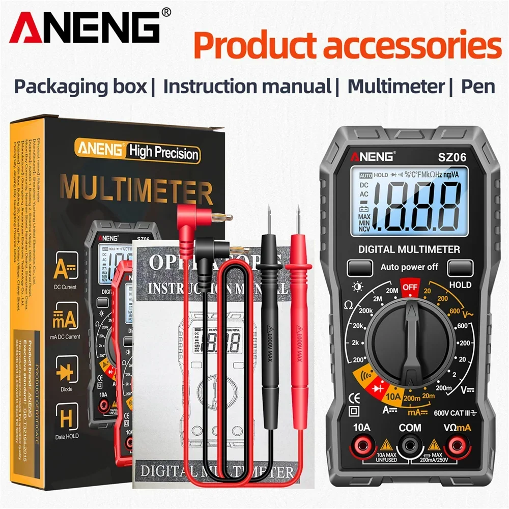 Advanced Smart Digital Multimeter for Voltage, Current, and Resistance Testing