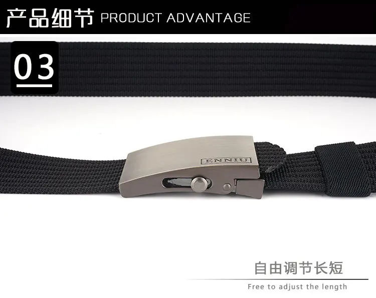 Nylon Tactical Belt For Men Metal Buckle Adjustable Belts Male Training Combat Elastic Canvas Waistband High Quality