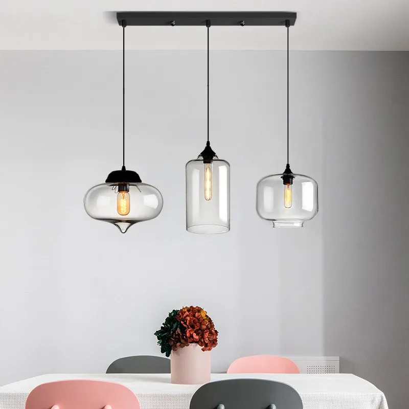 

Nordic LED Glass Pendant Light Minimalist Multi Hanging Lamp For Bedroom Restaurant Living Room Bar Illumination Fixtures Lustre
