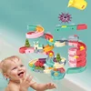 Bathroom Slide Music Set Children's Bathing Slide Paradise Water Playing Turn Music Baby DIY Wall Track Toys 1