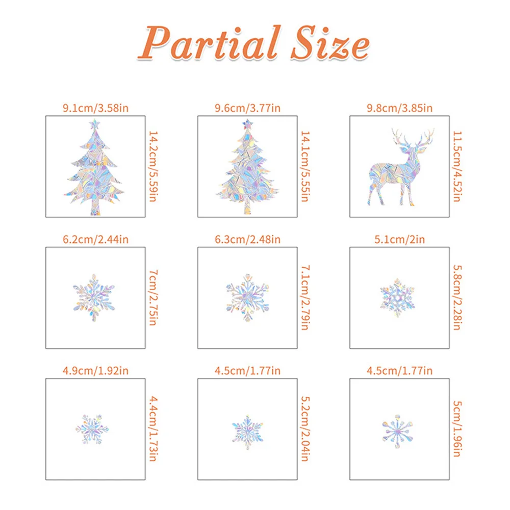 Wall Stickers Self Adhesive Stickers Self Adhesive Wall Stickers Vinyl Wall Stickers 1PC/2PC Snowflake Christmas Tree Elk Deer Sunshine Catcher Wall Sticker Removable Home Decor Mural PVC Decal Wallpaper