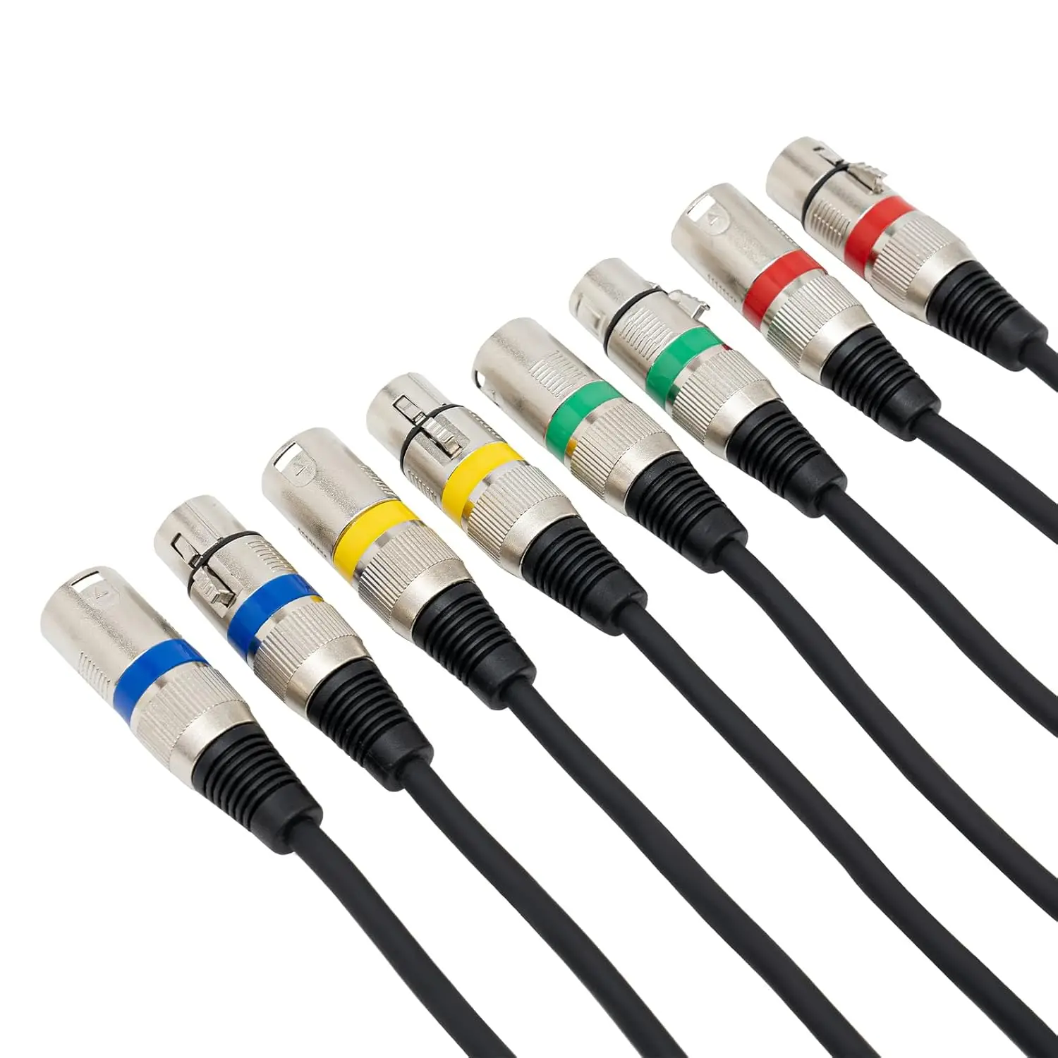 Geräuscharme DMX-Signalkabel (4er-Pack) – 3 m Länge, metallgeschirmte Steckverbinder, kompatibel mit Verstärker/Aufnahmegeräten – Detail 9