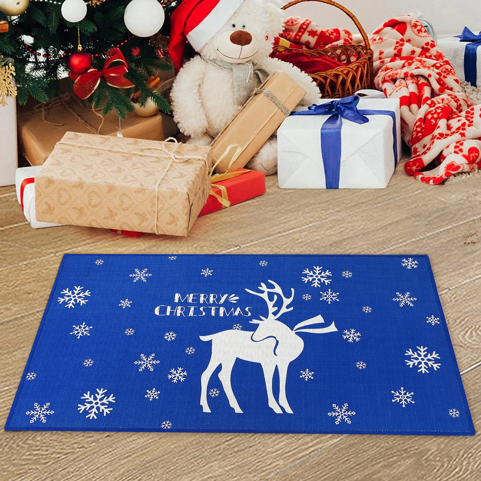 50 x 80 cm Fußmatte für den Innenbereich, rutschfest, Weihnachts-Fußmatte für den Innen- und Außenbereich, Dirt Trapper, Willkommensmatten, kleine Teppiche, Weihnachtstür – Detail 16