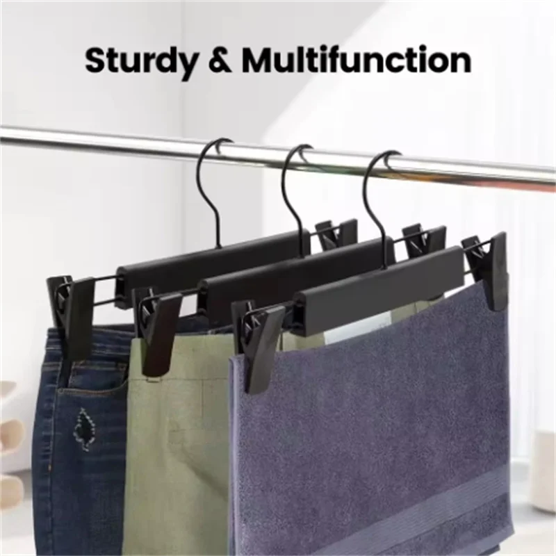 Pants Hangers with Adjustable Non-Slip Clips Anti-Rust Hanging Hook for Trouser,Skirts,Jeans,Clothes Hangers