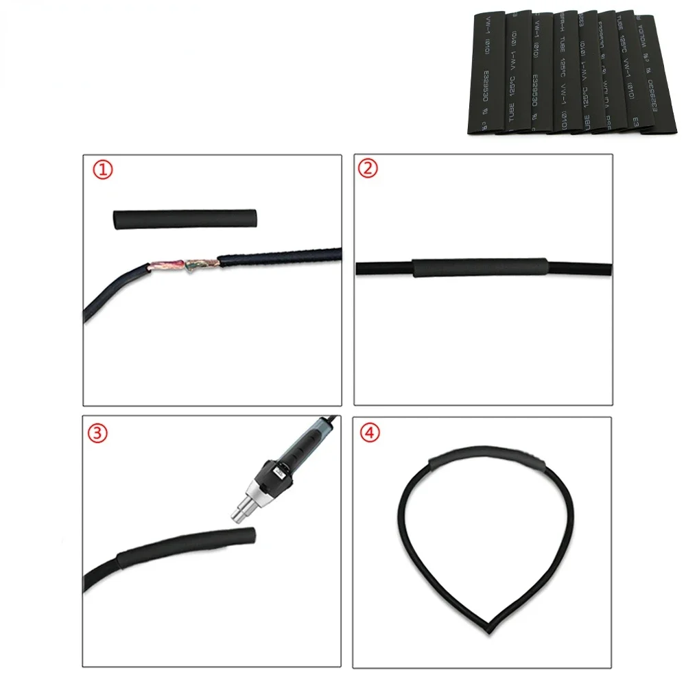 Kit 127 Pezzi Tubo Termorestringente Per Cavi Elettrici Auto - 7 Misure Assortite - Heavy Duty